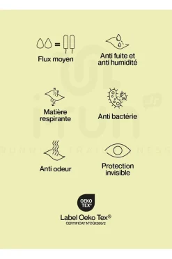 Cuissard menstruel Astéria - Flux moyen femme