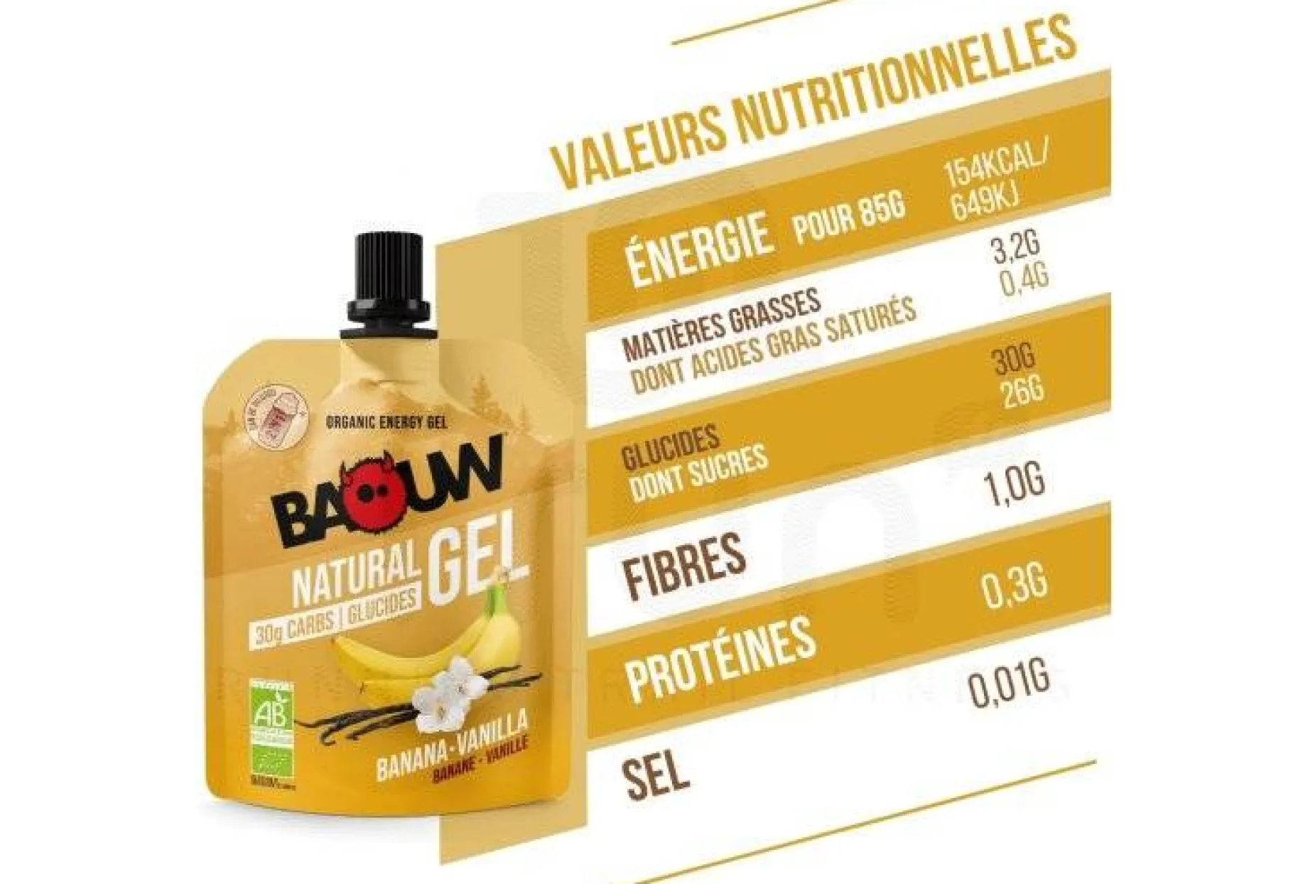 Gel naturel bio - Banane - Vanille
